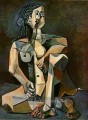 Femme nue accroupie 1956 Kubismus